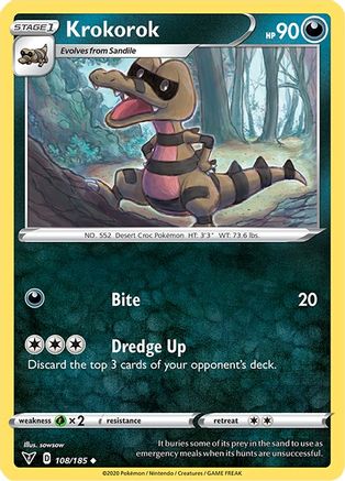 Krokorok 108/185 - Reverse Holofoil SWSH04 Vivid Voltage - Uncommon