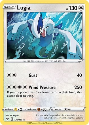 Lugia 132/185 - Reverse Holofoil SWSH04 Vivid Voltage - Holo Rare