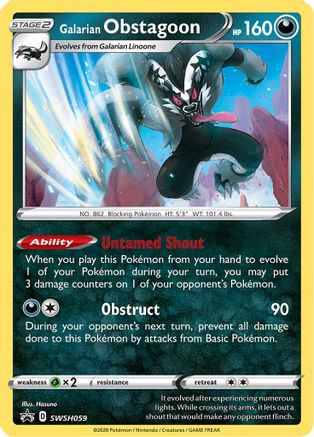 Galarian Obstagoon SWSH059 - Holofoil SWSH Sword & Shield Promo Cards - Promo