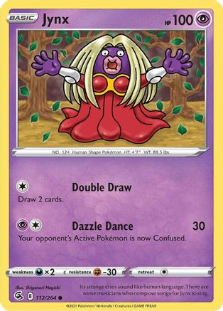 Jynx 112/264 - Reverse Holofoil SWSH08 Fusion Strike - Common