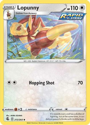Lopunny 213/264 SWSH08 Fusion Strike - Uncommon