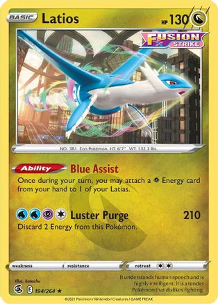 Latios 194/264 SWSH08 Fusion Strike - Rare