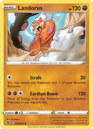 Landorus 148/264 - Reverse Holofoil SWSH08 Fusion Strike - Holo Rare