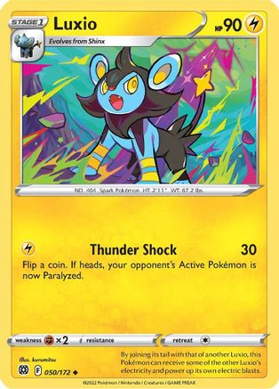 Luxio 050/172 - Reverse Holofoil SWSH09 Brilliant Stars - Uncommon