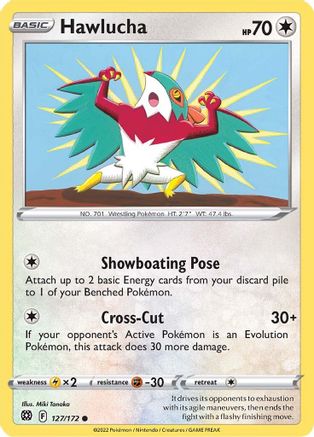 Hawlucha 127/172 - Reverse Holofoil SWSH09 Brilliant Stars - Common