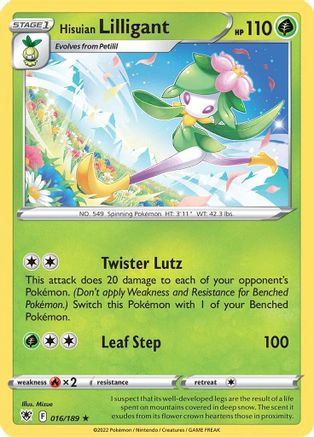 Hisuian Lilligant 016/189 - Reverse Holofoil SWSH10 Astral Radiance - Holo Rare