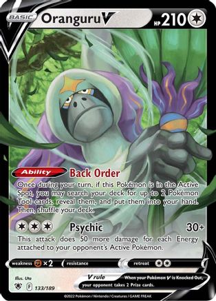Oranguru V 133/189 - Holofoil SWSH10 Astral Radiance - Ultra Rare