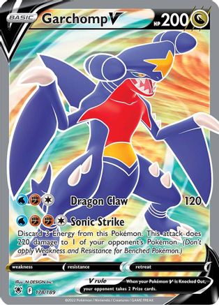 Garchomp V (Full Art) 178/189 - Holofoil SWSH10 Astral Radiance - Ultra Rare