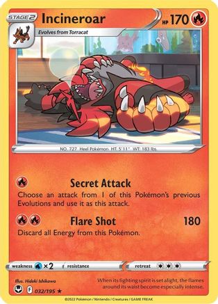 Incineroar 032/195 SWSH12 Silver Tempest - Rare
