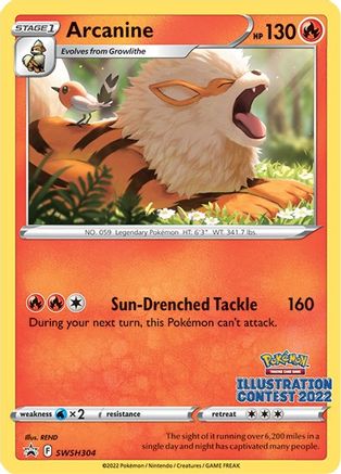 Arcanine (Illustration Contest 2022) SWSH304 SWSH Sword & Shield Promo Cards - Promo