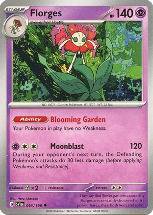 Florges 093/198 - Reverse Holofoil SV01 Scarlet & Violet Base Set - Uncommon