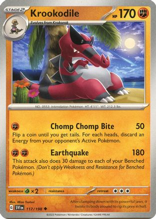 Krookodile 117/198 SV01 Scarlet & Violet Base Set - Uncommon