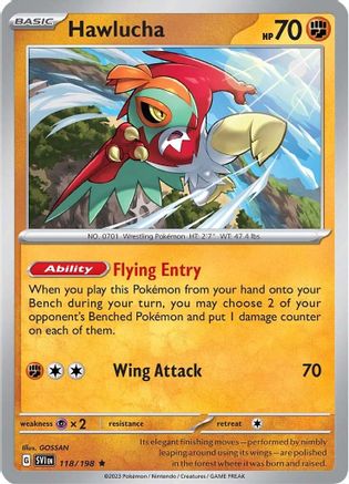 Hawlucha 118/198 - Holofoil SV01 Scarlet & Violet Base Set - Rare