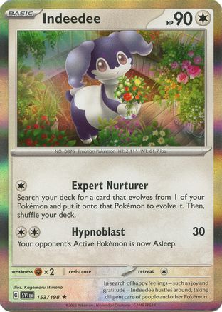 Indeedee 153/198 - Reverse Holofoil SV01 Scarlet & Violet Base Set - Rare