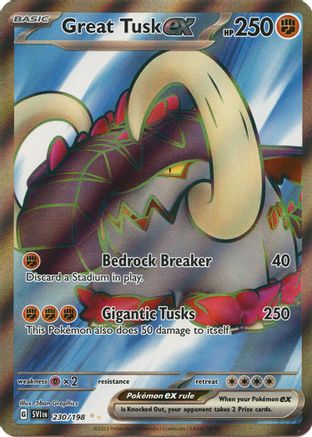Great Tusk ex 230/198 - Holofoil SV01 Scarlet & Violet Base Set - Ultra Rare