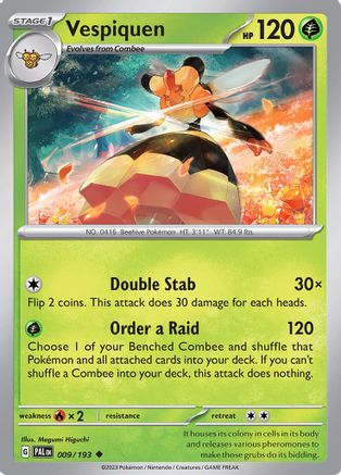 Vespiquen 009/193 - Reverse Holofoil SV02 Paldea Evolved - Uncommon