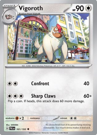 Vigoroth 161/193 - Reverse Holofoil SV02 Paldea Evolved - Uncommon