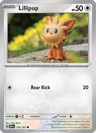 Lillipup 170/197 - Reverse Holofoil SV03 Obsidian Flames - Common