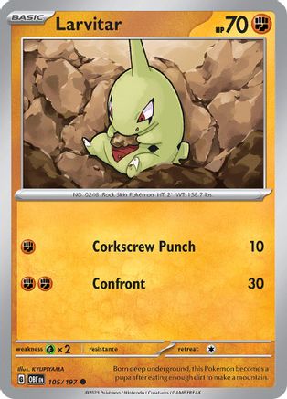 Larvitar 105/197 SV03 Obsidian Flames - Common