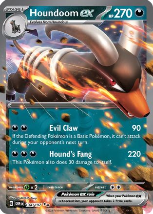 Houndoom ex 134/197 - Holofoil SV03 Obsidian Flames - Double Rare
