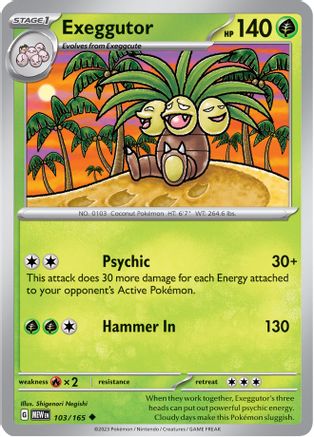 Exeggutor 103/165 - Reverse Holofoil SV Scarlet & Violet 151 - Uncommon