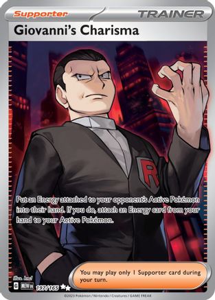 Giovanni's Charisma 197/165 - Holofoil SV Scarlet & Violet 151 - Ultra Rare