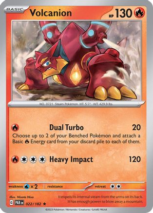 Volcanion 022/182 - Reverse Holofoil SV04 Paradox Rift - Rare