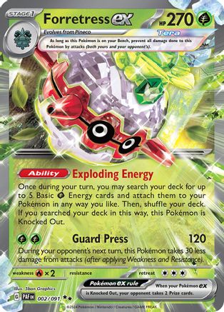 Forretress ex 002/091 - Holofoil SV Paldean Fates - Double Rare