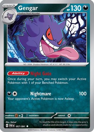 Gengar 057/091 - Reverse Holofoil SV Paldean Fates - Uncommon