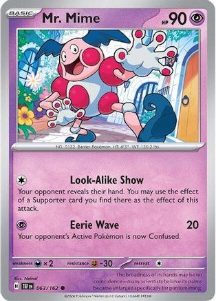 Mr. Mime 063/162  - Reverse Holofoil SV05 Temporal Forces - Common