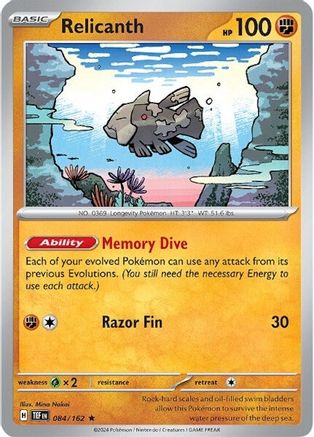 Relicanth 084/162 - Holofoil SV05 Temporal Forces - Rare