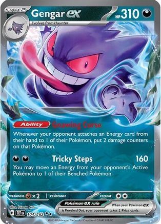 Gengar ex 104/162 - Holofoil SV05 Temporal Forces - Double Rare