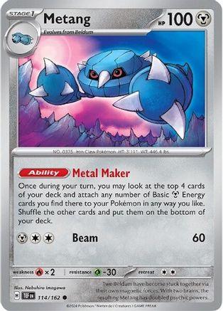 Metang 114/162  - Reverse Holofoil SV05 Temporal Forces - Common