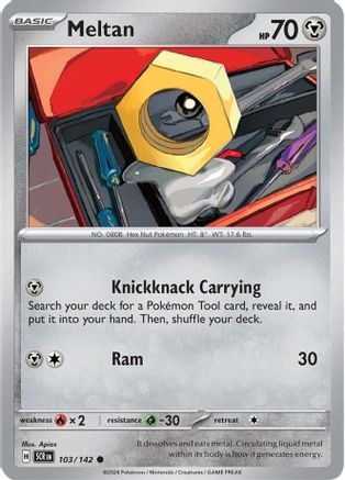 Meltan 103/142  - Reverse Holofoil SV07 Stellar Crown - Common