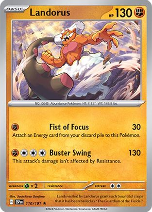 Landorus 110/191 - Reverse Holofoil SV08 Surging Sparks - Rare