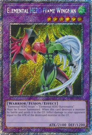Elemental HERO Flame Wingman (Platinum Secret Rare) (RA03-EN152) - Quarter Century Bonanza 1st Edition