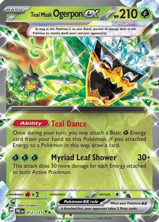 Teal Mask Ogerpon ex 012/131 - Holofoil SV Prismatic Evolutions - Double Rare