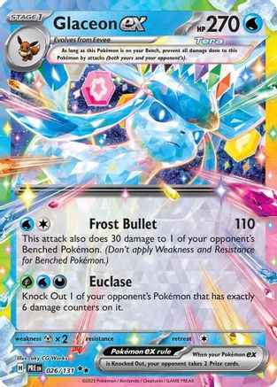 Glaceon ex 026/131 - Holofoil SV Prismatic Evolutions - Double Rare