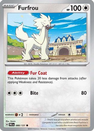 Furfrou 088/131 - Reverse Holofoil SV Prismatic Evolutions - Common
