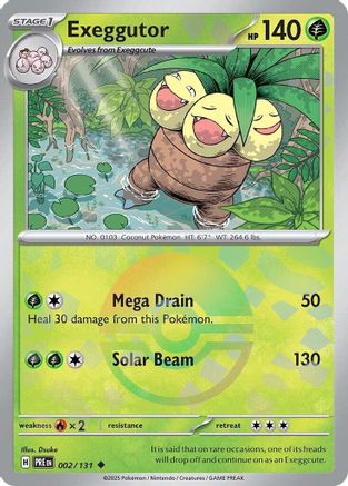 Exeggutor (Poke Ball Pattern) 002/131 - Holofoil SV Prismatic Evolutions - Uncommon