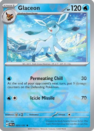 Glaceon (Poke Ball Pattern) 025/131 - Holofoil SV Prismatic Evolutions - Rare