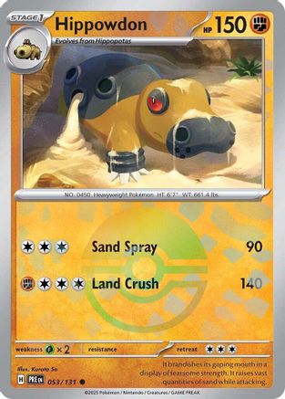 Hippowdon (Poke Ball Pattern) 053/131 - Holofoil SV Prismatic Evolutions - Common