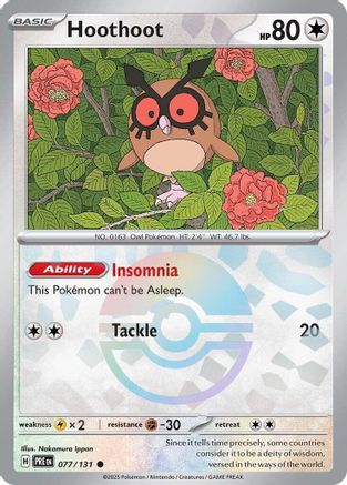 Hoothoot (Poke Ball Pattern) 077/131 - Holofoil SV Prismatic Evolutions - Common