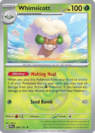 Whimsicott (Master Ball Pattern) 008/131  - Holofoil SV Prismatic Evolutions - Rare