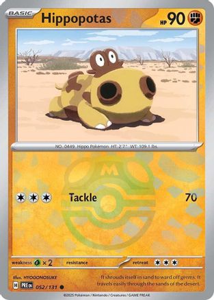 Hippopotas (Master Ball Pattern) 052/131 - Holofoil SV Prismatic Evolutions - Common