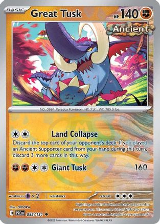 Great Tusk (Master Ball Pattern) 055/131 - Holofoil SV Prismatic Evolutions - Uncommon