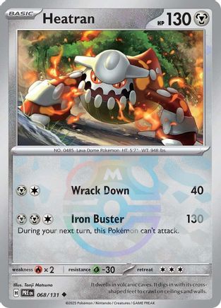 Heatran (Master Ball Pattern) 068/131 - Holofoil SV Prismatic Evolutions - Uncommon