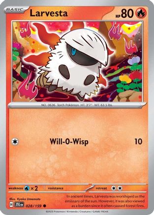 Larvesta 028/159 - Reverse Holofoil SV09 Journey Together - Common