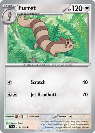 Furret 119/159 - Reverse Holofoil SV09 Journey Together - Common