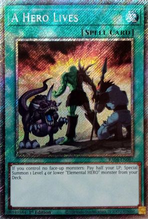 A Hero Lives (Platinum Secret Rare) (RA04-EN087) - Quarter Century Stampede 1st Edition